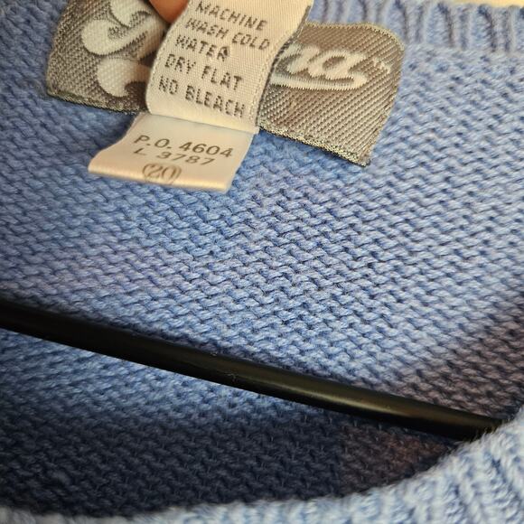 Vintage Merona Abstract Sweater Vest M Periwinkle Blue Pastel Pullover - Picture 8 of 8